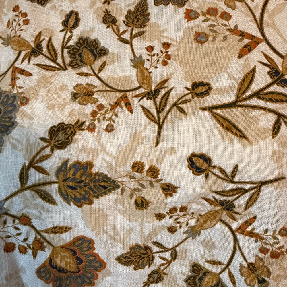 Ana Women's Blouse, XL Petite, Beige and Brown Floral with square neckline - Picture 6 of 6
